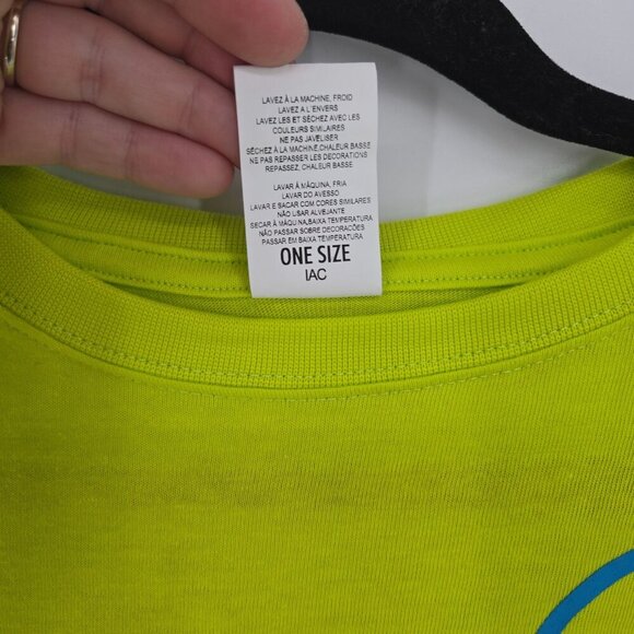 Zumba lime green blue graphic short sleeve athletic top shirt dance workout - Picture 8 of 10